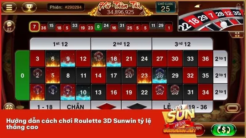 Hướng dẫn cách chơi Roulette 3D Sunwin tỷ lệ thắng cao 